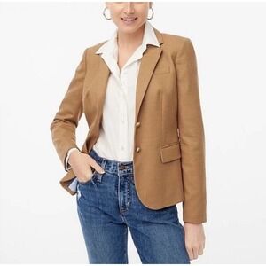 J. Crew Schoolboy Blazer Jacket Camel Brown 100% Wool Two Button 2‎ Academia